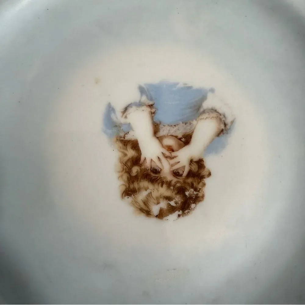 Vintage Porcelain Plate with‎ Delicate Floral Design